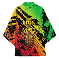 Sundiata Keita Kimono with Regal Portrait, Lion of Mali Title and Bold Tribal Brushstroke Pattern - Wonder Print Shop
