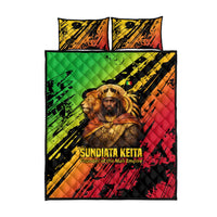 Sundiata Keita Quilt Bed Set with Regal Portrait, Lion of Mali Title and Bold Tribal Brushstroke Pattern - Wonder Print Shop