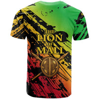 Sundiata Keita T shirt with Regal Portrait, Lion of Mali Title and Bold Tribal Brushstroke Pattern - Wonder Print Shop