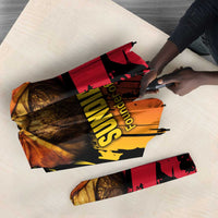 Sundiata Keita Umbrella with Regal Portrait, Lion of Mali Title and Bold Tribal Brushstroke Pattern - Wonder Print Shop