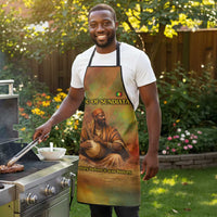 Sundiata Keita Apron Griot Storytelling Scene, Epic of Sundiata Text and Heritage-Inspired Earth Tone - Wonder Print Shop