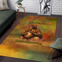 Sundiata Keita Area Rug Griot Storytelling Scene, Epic of Sundiata Text and Heritage-Inspired Earth Tone - Wonder Print Shop