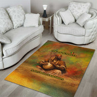 Sundiata Keita Area Rug Griot Storytelling Scene, Epic of Sundiata Text and Heritage-Inspired Earth Tone - Wonder Print Shop