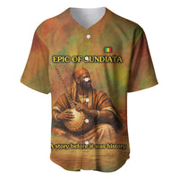 Sundiata Keita Baseball Jersey Griot Storytelling Scene, Epic of Sundiata Text and Heritage-Inspired Earth Tone - Wonder Print Shop