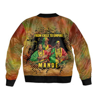 Sundiata Keita Bomber Jacket Griot Storytelling Scene, Epic of Sundiata Text and Heritage-Inspired Earth Tone - Wonder Print Shop