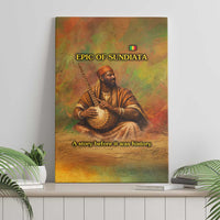 Sundiata Keita Canvas Wall Art Griot Storytelling Scene, Epic of Sundiata Text and Heritage-Inspired Earth Tone - Wonder Print Shop