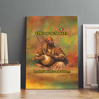 Sundiata Keita Canvas Wall Art Griot Storytelling Scene, Epic of Sundiata Text and Heritage-Inspired Earth Tone - Wonder Print Shop