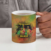 Sundiata Keita Ceramic Mug Griot Storytelling Scene, Epic of Sundiata Text and Heritage-Inspired Earth Tone - Wonder Print Shop