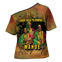 Sundiata Keita Cross Shoulder Shirt Griot Storytelling Scene, Epic of Sundiata Text and Heritage-Inspired Earth Tone - Wonder Print Shop