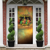 Sundiata Keita Door Cover Griot Storytelling Scene, Epic of Sundiata Text and Heritage-Inspired Earth Tone - Wonder Print Shop