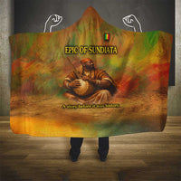 Sundiata Keita Hooded Blanket Griot Storytelling Scene, Epic of Sundiata Text and Heritage-Inspired Earth Tone - Wonder Print Shop
