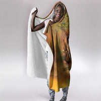 Sundiata Keita Hooded Blanket Griot Storytelling Scene, Epic of Sundiata Text and Heritage-Inspired Earth Tone - Wonder Print Shop