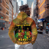 Sundiata Keita Hoodie Griot Storytelling Scene, Epic of Sundiata Text and Heritage-Inspired Earth Tone - Wonder Print Shop