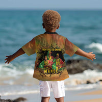 Sundiata Keita Kid Hawaiian Shirt Griot Storytelling Scene, Epic of Sundiata Text and Heritage-Inspired Earth Tone - Wonder Print Shop