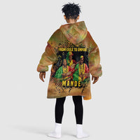 Sundiata Keita Kid Wearable Blanket Hoodie Griot Storytelling Scene, Epic of Sundiata Text and Heritage-Inspired Earth Tone - Wonder Print Shop
