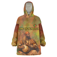 Sundiata Keita Kid Wearable Blanket Hoodie Griot Storytelling Scene, Epic of Sundiata Text and Heritage-Inspired Earth Tone - Wonder Print Shop