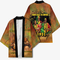 Sundiata Keita Kimono Griot Storytelling Scene, Epic of Sundiata Text and Heritage-Inspired Earth Tone - Wonder Print Shop