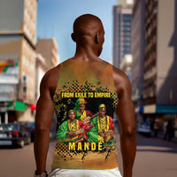 Sundiata Keita Men Tank Top Griot Storytelling Scene, Epic of Sundiata Text and Heritage-Inspired Earth Tone - Wonder Print Shop