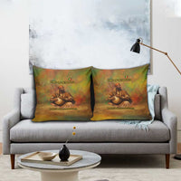 Sundiata Keita Pillow Cover Griot Storytelling Scene, Epic of Sundiata Text and Heritage-Inspired Earth Tone - Wonder Print Shop
