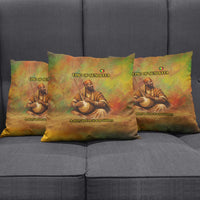 Sundiata Keita Pillow Cover Griot Storytelling Scene, Epic of Sundiata Text and Heritage-Inspired Earth Tone - Wonder Print Shop