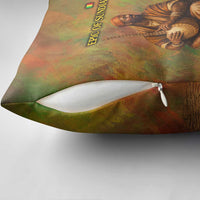 Sundiata Keita Pillow Cover Griot Storytelling Scene, Epic of Sundiata Text and Heritage-Inspired Earth Tone - Wonder Print Shop