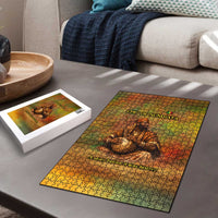 Sundiata Keita Puzzle Griot Storytelling Scene, Epic of Sundiata Text and Heritage-Inspired Earth Tone - Wonder Print Shop