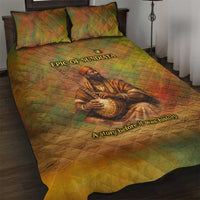 Sundiata Keita Quilt Bed Set Griot Storytelling Scene, Epic of Sundiata Text and Heritage-Inspired Earth Tone - Wonder Print Shop