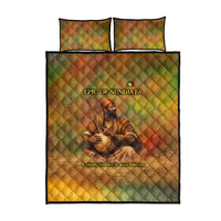 Sundiata Keita Quilt Bed Set Griot Storytelling Scene, Epic of Sundiata Text and Heritage-Inspired Earth Tone - Wonder Print Shop