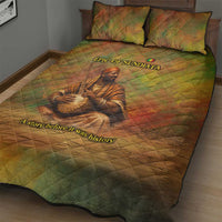 Sundiata Keita Quilt Bed Set Griot Storytelling Scene, Epic of Sundiata Text and Heritage-Inspired Earth Tone - Wonder Print Shop
