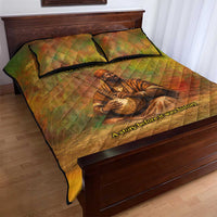 Sundiata Keita Quilt Bed Set Griot Storytelling Scene, Epic of Sundiata Text and Heritage-Inspired Earth Tone - Wonder Print Shop