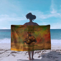 Sundiata Keita Sarong Griot Storytelling Scene, Epic of Sundiata Text and Heritage-Inspired Earth Tone - Wonder Print Shop