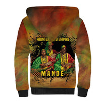 Sundiata Keita Sherpa Hoodie Griot Storytelling Scene, Epic of Sundiata Text and Heritage-Inspired Earth Tone - Wonder Print Shop