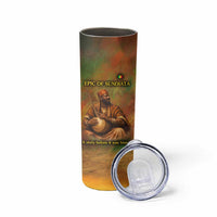 Sundiata Keita Skinny Tumbler Griot Storytelling Scene, Epic of Sundiata Text and Heritage-Inspired Earth Tone - Wonder Print Shop