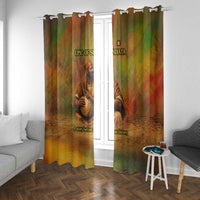 Sundiata Keita Window Curtain Griot Storytelling Scene, Epic of Sundiata Text and Heritage-Inspired Earth Tone - Wonder Print Shop