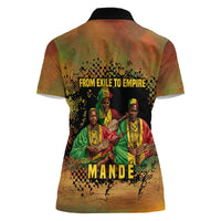 Sundiata Keita Women Polo Shirt Griot Storytelling Scene, Epic of Sundiata Text and Heritage-Inspired Earth Tone - Wonder Print Shop