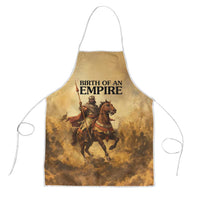 Sundiata Keita Apron with Kirina 1235 Battle Map, Horseback Warrior and Birth of an Empire Design - Wonder Print Shop