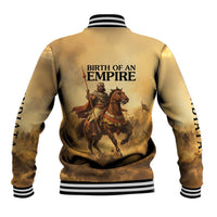 Sundiata Keita Baseball Jacket with Kirina 1235 Battle Map, Horseback Warrior and Birth of an Empire Design - Wonder Print Shop