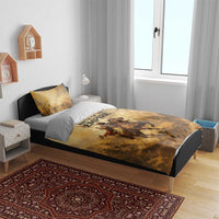 Sundiata Keita Bedding Set with Kirina 1235 Battle Map, Horseback Warrior and Birth of an Empire Design - Wonder Print Shop