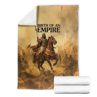 Sundiata Keita Blanket with Kirina 1235 Battle Map, Horseback Warrior and Birth of an Empire Design - Wonder Print Shop