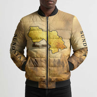 Sundiata Keita Bomber Puffer Jacket with Kirina 1235 Battle Map, Horseback Warrior and Birth of an Empire Design - Wonder Print Shop