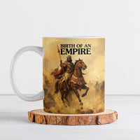 Sundiata Keita Ceramic Mug with Kirina 1235 Battle Map, Horseback Warrior and Birth of an Empire Design - Wonder Print Shop
