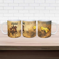 Sundiata Keita Ceramic Mug with Kirina 1235 Battle Map, Horseback Warrior and Birth of an Empire Design - Wonder Print Shop