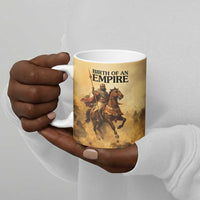 Sundiata Keita Ceramic Mug with Kirina 1235 Battle Map, Horseback Warrior and Birth of an Empire Design - Wonder Print Shop