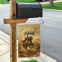 Sundiata Keita Garden Flag with Kirina 1235 Battle Map, Horseback Warrior and Birth of an Empire Design - Wonder Print Shop
