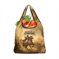 Sundiata Keita Grocery Bag with Kirina 1235 Battle Map, Horseback Warrior and Birth of an Empire Design - Wonder Print Shop