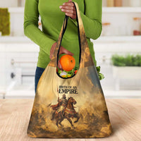 Sundiata Keita Grocery Bag with Kirina 1235 Battle Map, Horseback Warrior and Birth of an Empire Design - Wonder Print Shop