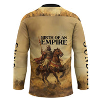 Sundiata Keita Hockey Jersey with Kirina 1235 Battle Map, Horseback Warrior and Birth of an Empire Design - Wonder Print Shop
