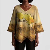 Sundiata Keita Kimono Sleeve Blouse with Kirina 1235 Battle Map, Horseback Warrior and Birth of an Empire Design - Wonder Print Shop