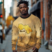 Sundiata Keita Long Sleeve Shirt with Kirina 1235 Battle Map, Horseback Warrior and Birth of an Empire Design - Wonder Print Shop