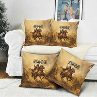 Sundiata Keita Pillow Cover with Kirina 1235 Battle Map, Horseback Warrior and Birth of an Empire Design - Wonder Print Shop
